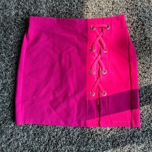 Pink mini skirt